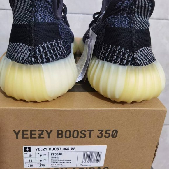 Adidas Yeezy Boost 350 V2 sports casual shoes Black Sesame FZ5000 size US10 - Picture 8 of 8